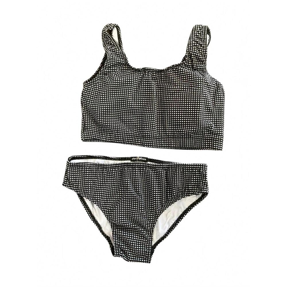 NEW PLANET SEA girls two-piece bikini set in black gingham
